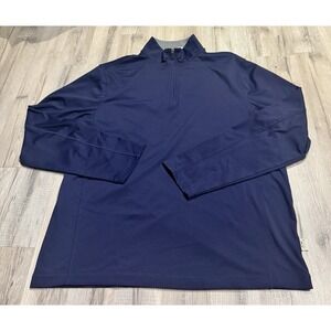 Rorie Whelan Golf Men's L Blue/Gray 1/4 Zip Stretch Long Sleeve Polo
